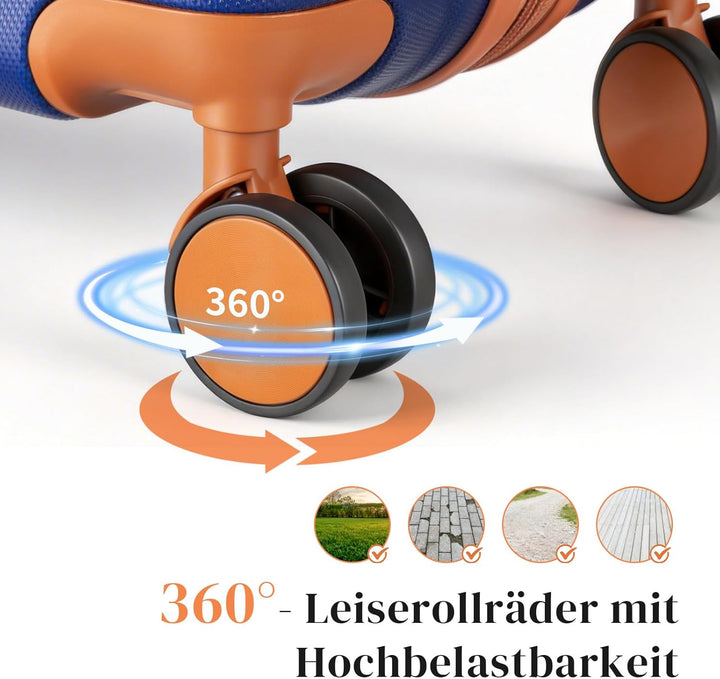 LEADZM Kofferset 3 teilig Hartschale, Koffer Set 3 stück aus ABS, Reisekoffer mit Rollen Gross, Hand