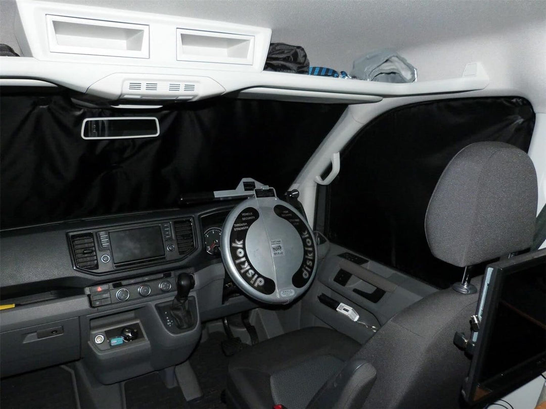Fensterrollo-Set für Ford Transit Custom (2012-Datum), wendbar, Thermisch Trägerfarbe: Braun Front s