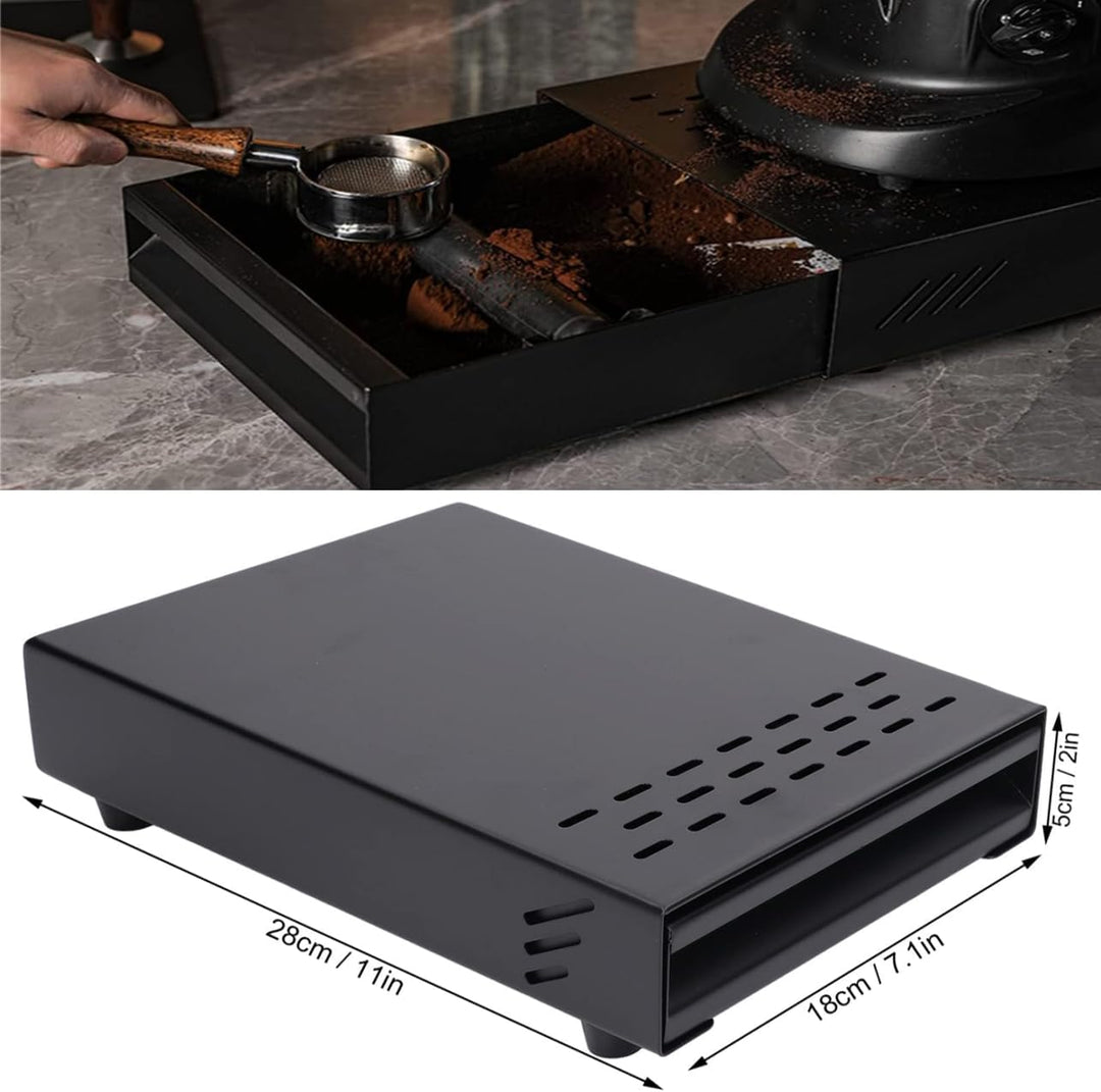 Pulverbox für Kaffeerückstände kaffee abklopfbehälter Kaffeetisch-Klopfboxen aus Edelstahl mit Schub