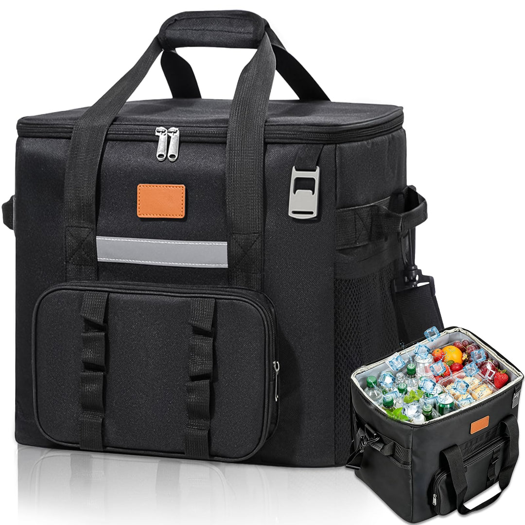 Kühltasche, 40L Kühltasche Gross Faltbar, Thermotasche Hält Warm &amp; Kalt, Picknicktasche mit Schulter