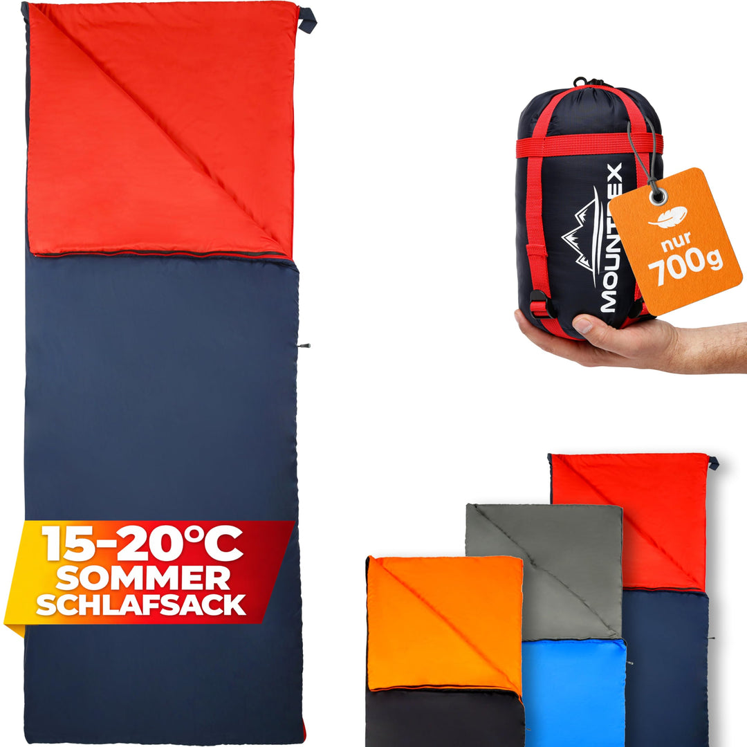 MOUNTREX® Schlafsack - Kleines Packmass & Ultraleicht (700g) Sommer Deckenschlafsack - Outdoor Somme