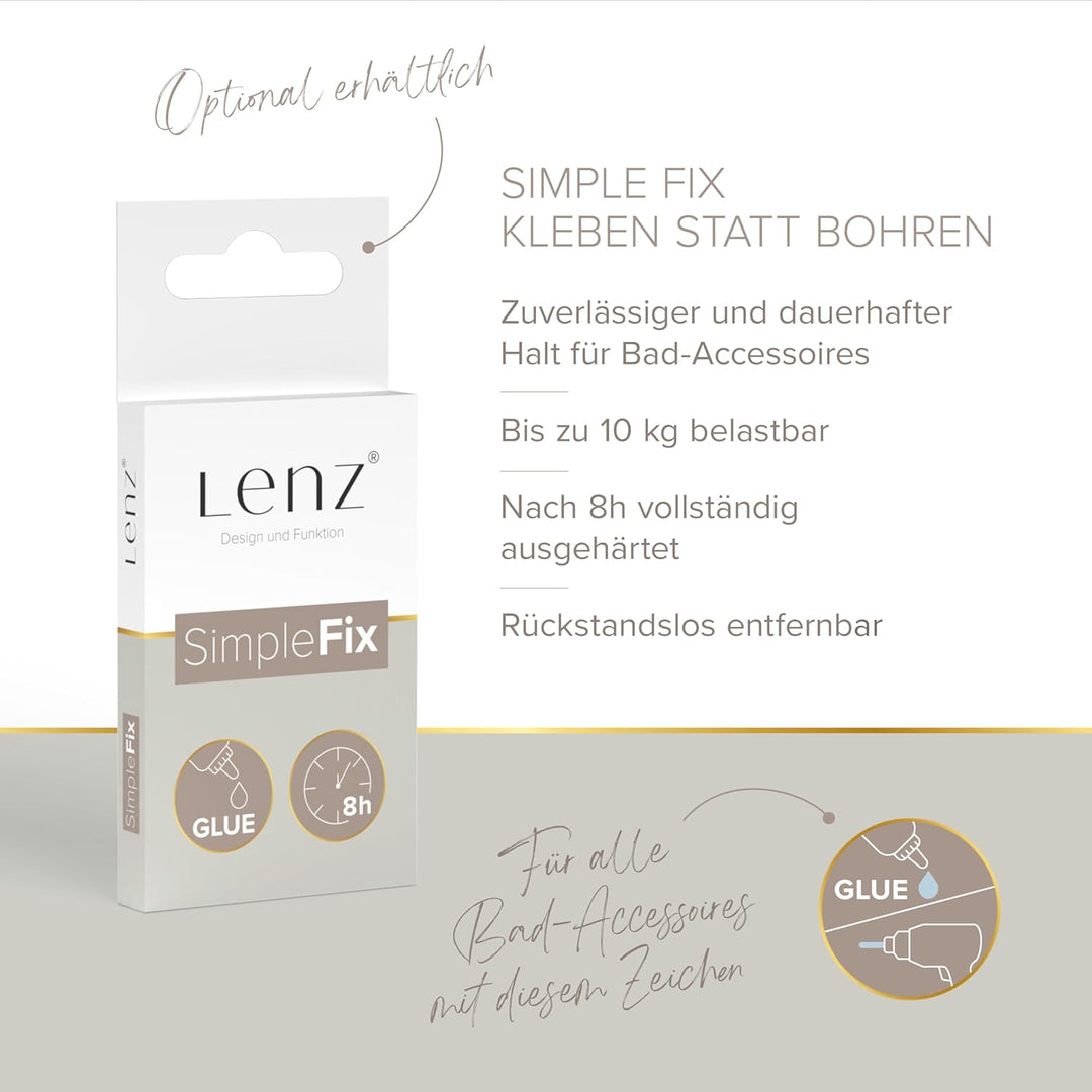 Starter Set NOA (2 Haken, WC-Papierhalter ohne Deckel, WC-Bürstenset), Nickel-matt, Designed by Lenz