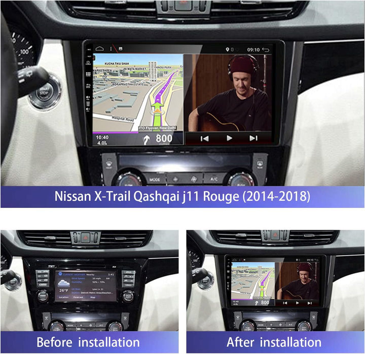 JOYX Android 12 Autoradio Passt für Nissan X-Trail Qashqai j11 Rouge (2014-2018) - 4G+64G - Eingebau