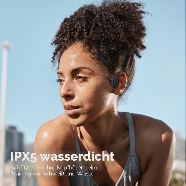 IFECCO Knochenschall Kopfhörer Bluetooth 5.4 - Open Ear Bone Conduction Kopfhörer Kabellos,IPX5 wass