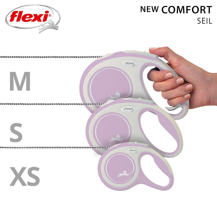 Flexi Hundeleine, ausziehbar, mit weichem Griff, 3 m / 5 m / 8 m / 8 m / 8-20 kg, Rose, 400049804270