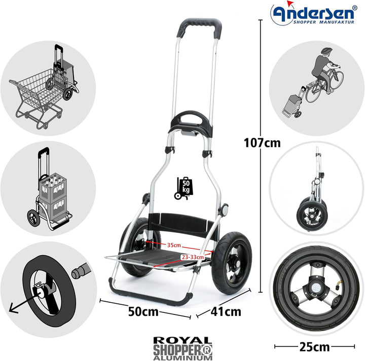 ANDERSEN Einkaufstrolley - Royal Shopper Hydro 2.1 rot 62 L Bike, Einkaufsroller, Rucksack, Thermo,