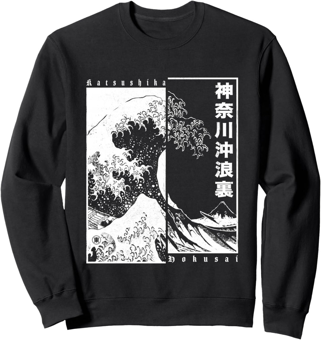 Japanische Welle Japan Style Die Grosse Welle Vor Kanagawa Sweatshirt