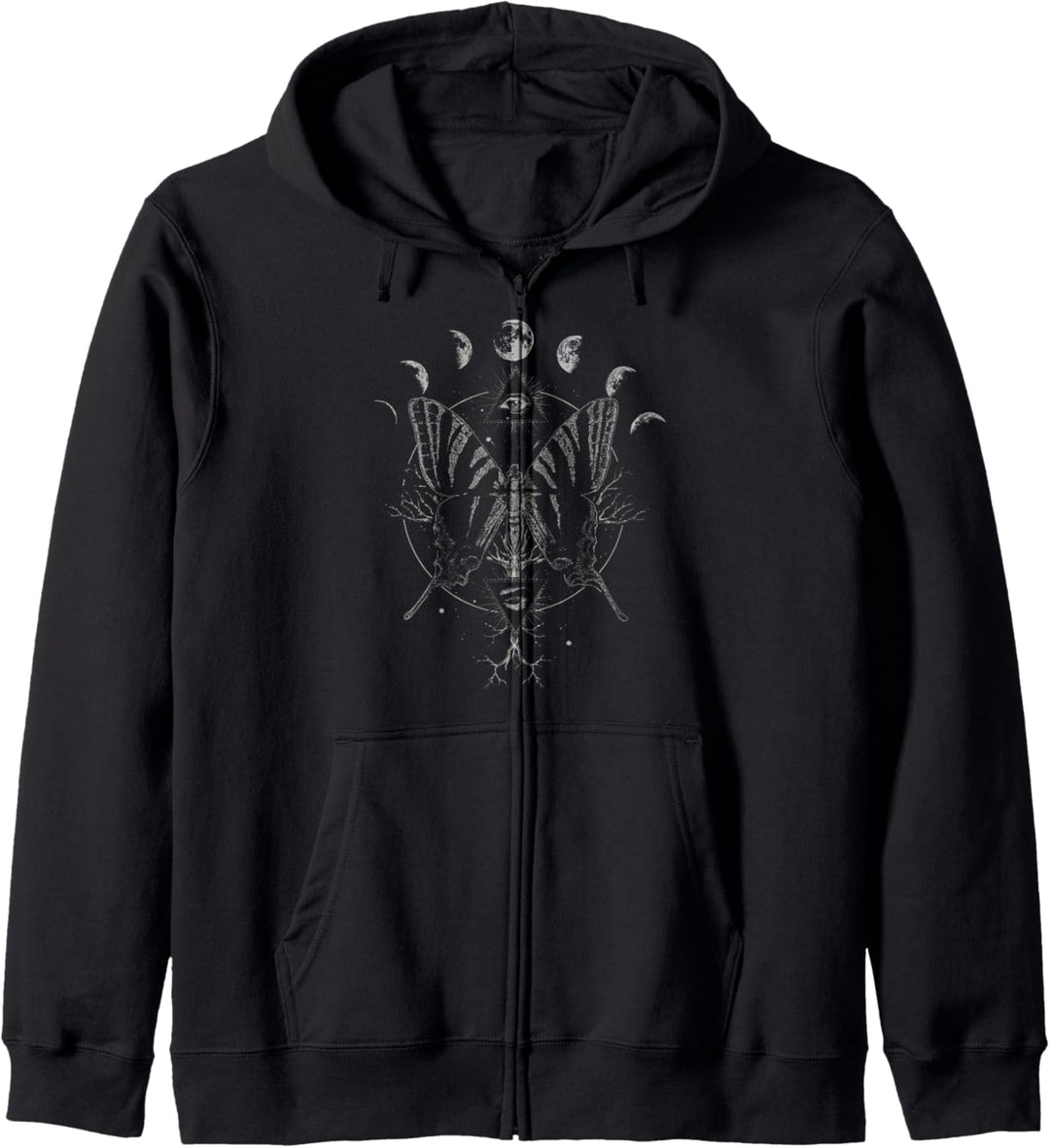 Trendy Butterfly Moon Artsy Portrait Kapuzenjacke