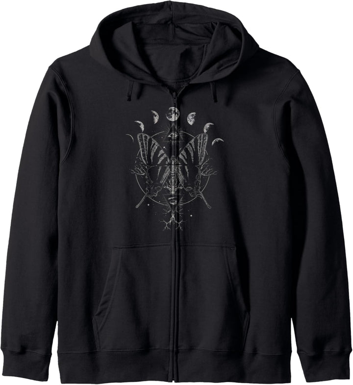 Trendy Butterfly Moon Artsy Portrait Kapuzenjacke