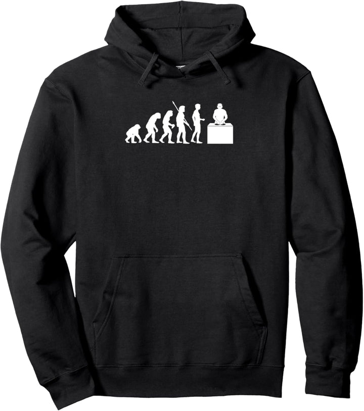Evolution Disk Jockey Zubehör Lustig Deko DJ Pullover Hoodie
