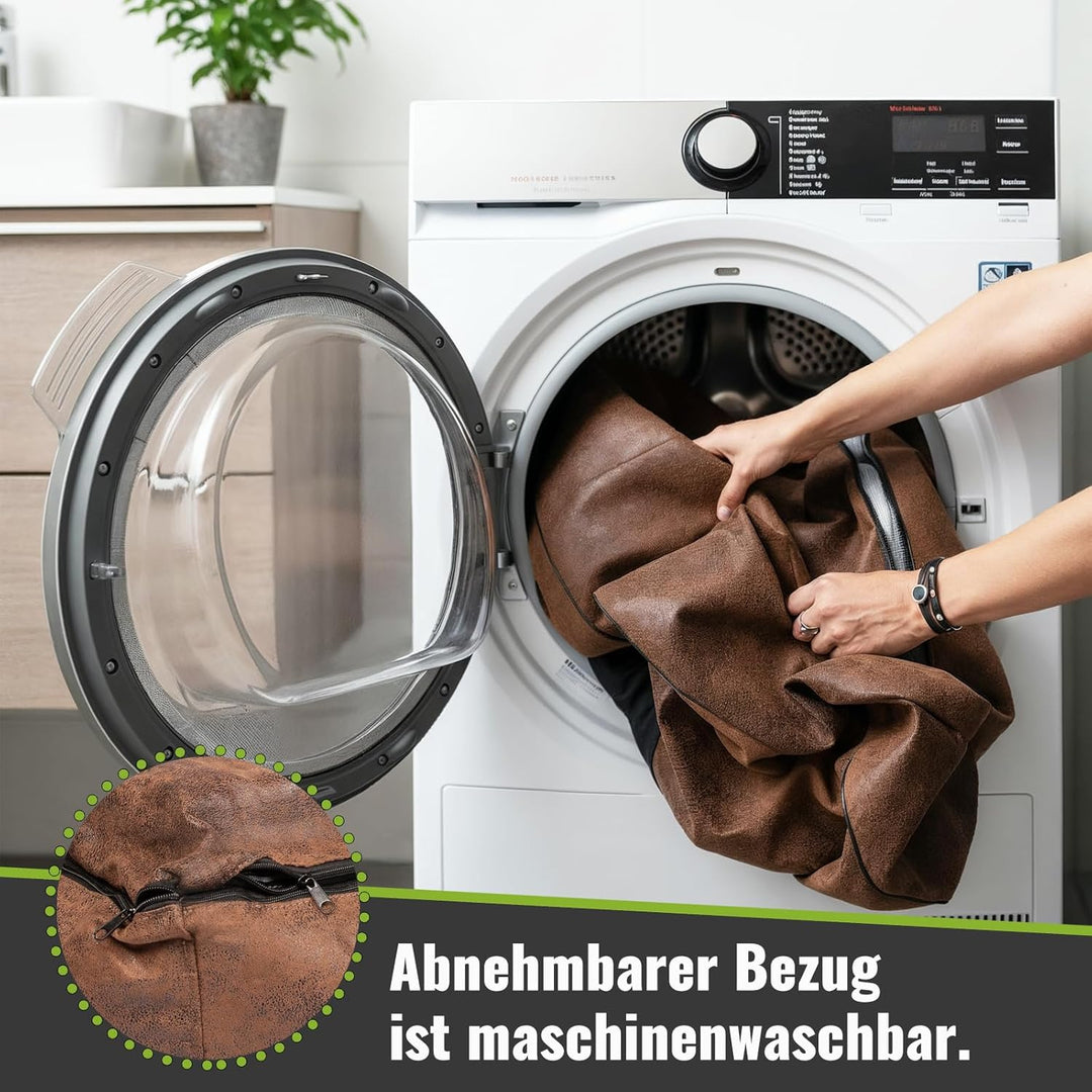 CopcoPet Hundebett kleine Hunde【waschbar & rutschfest】 Hundekorb S Kunstleder in Wildlederoptik, gel