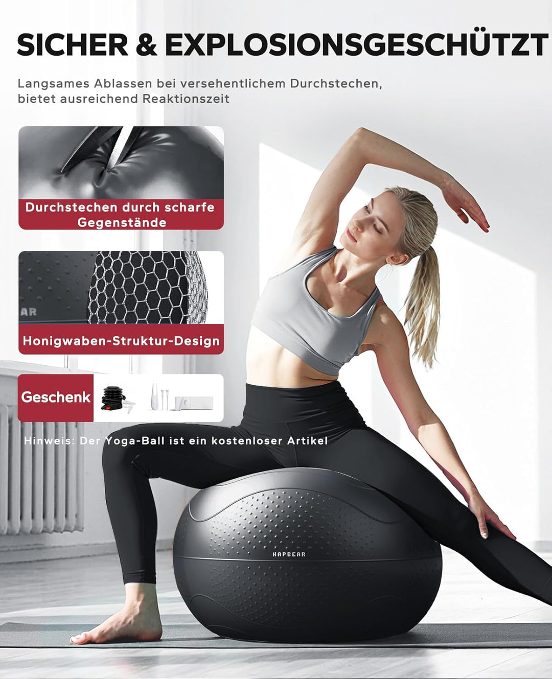 HAPBEAR Yoga Rad Set – 30 cm PP Kern für Wirbelsäulen-Alignment, Rückenschmerzen lindern & Core-Stär
