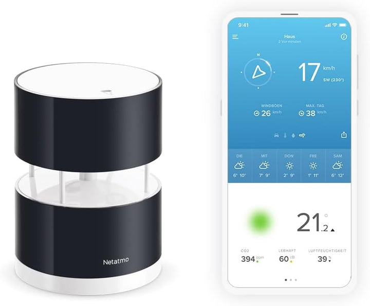 Netatmo Set Windmesser für die Smarte Wetterstation + Halterung Bundle mit