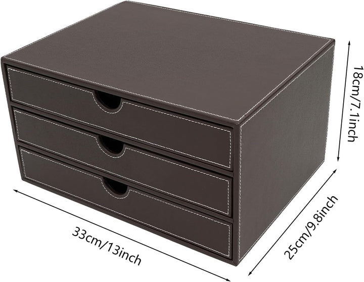 Schreibtisch-Organizer: Schubladenbox mit 3 geschlossenen Schubladen für Büro, Schule, Homeoffice un