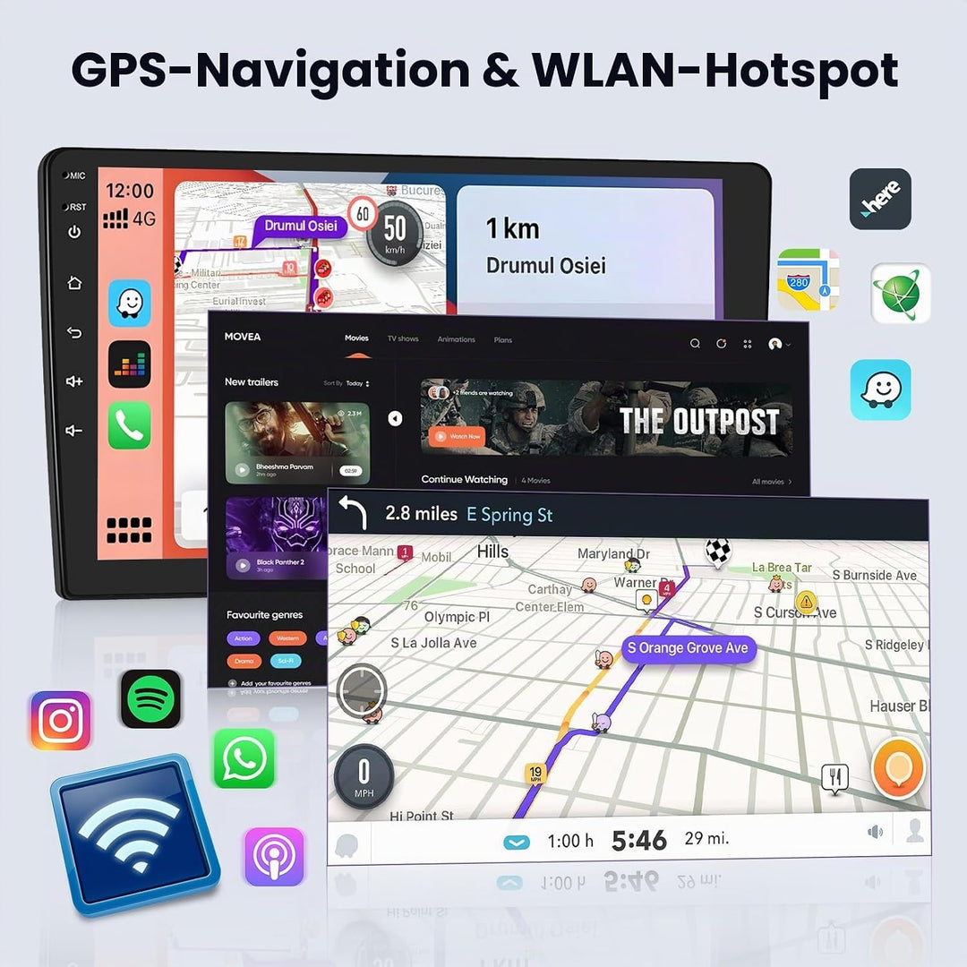 Hikity [2+64GB] Android 15 Autoradio für Toyota Corolla Verso 2004-2009 CarPlay Android Auto Wireles
