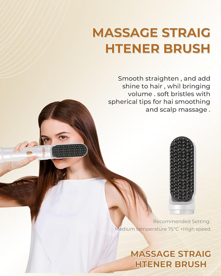 UKLISS 6 in 1 Hairstyler, Haarstyler & Haartrockner Set mit Warmluft Lockenbürste Automatisch, Hair
