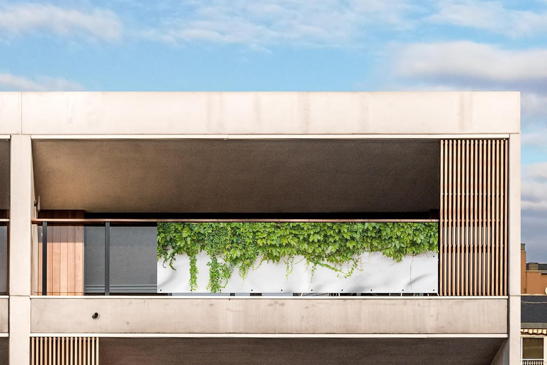 MuchoWow© Balkon Sichtschutz Einseitig Gross Terrassen Gartenzaun | 75x300 cm - Balkonfächer ohne bo