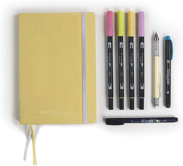 Tombow BUJO-SET2 Creative Journaling Kit Bright, Notizbuch + 7 ausgewählte Produkte