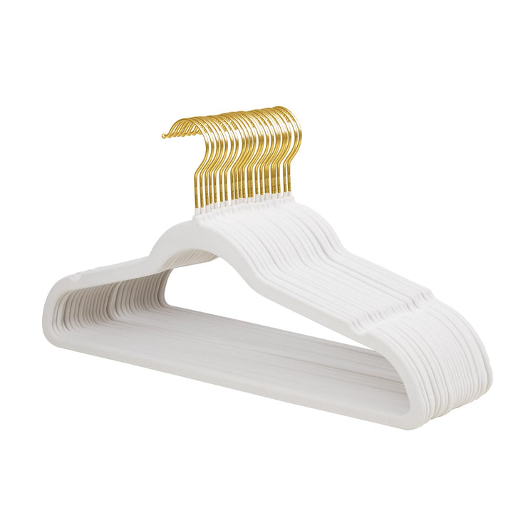 ManGotree 22 Pack Samtbügel mit 360° drehbarem Goldhaken, rutschfeste Filz-Anzugbügel, ultradünne, p