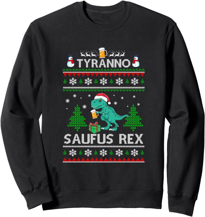 Tyranno Saufus Rex Dino Dinosaurier Hässliches Weihnachtsbier Sweatshirt