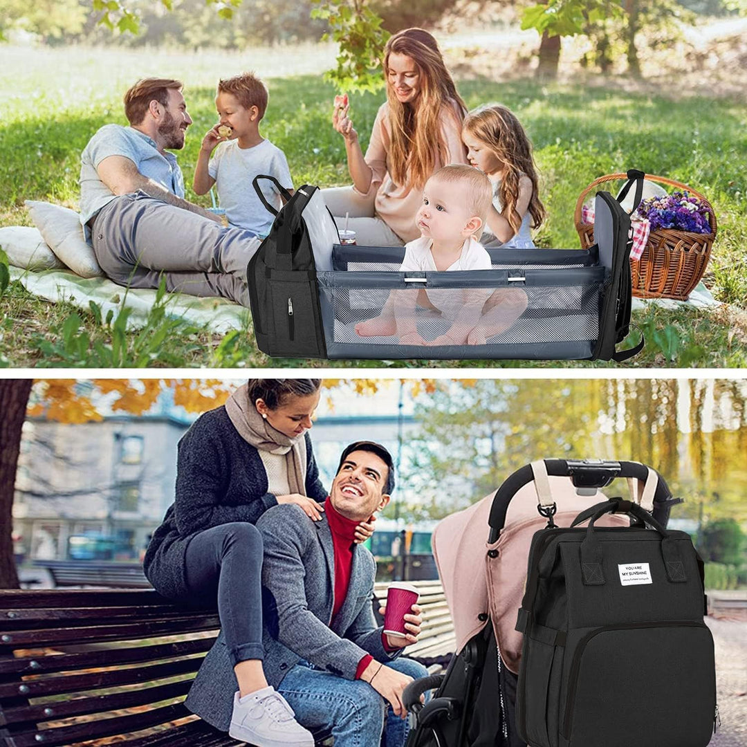 Baby Wickeltasche Rucksack,Diaper Backpack,Babytasche Reiserucksack mit Wickelauflage,Multifunktiona