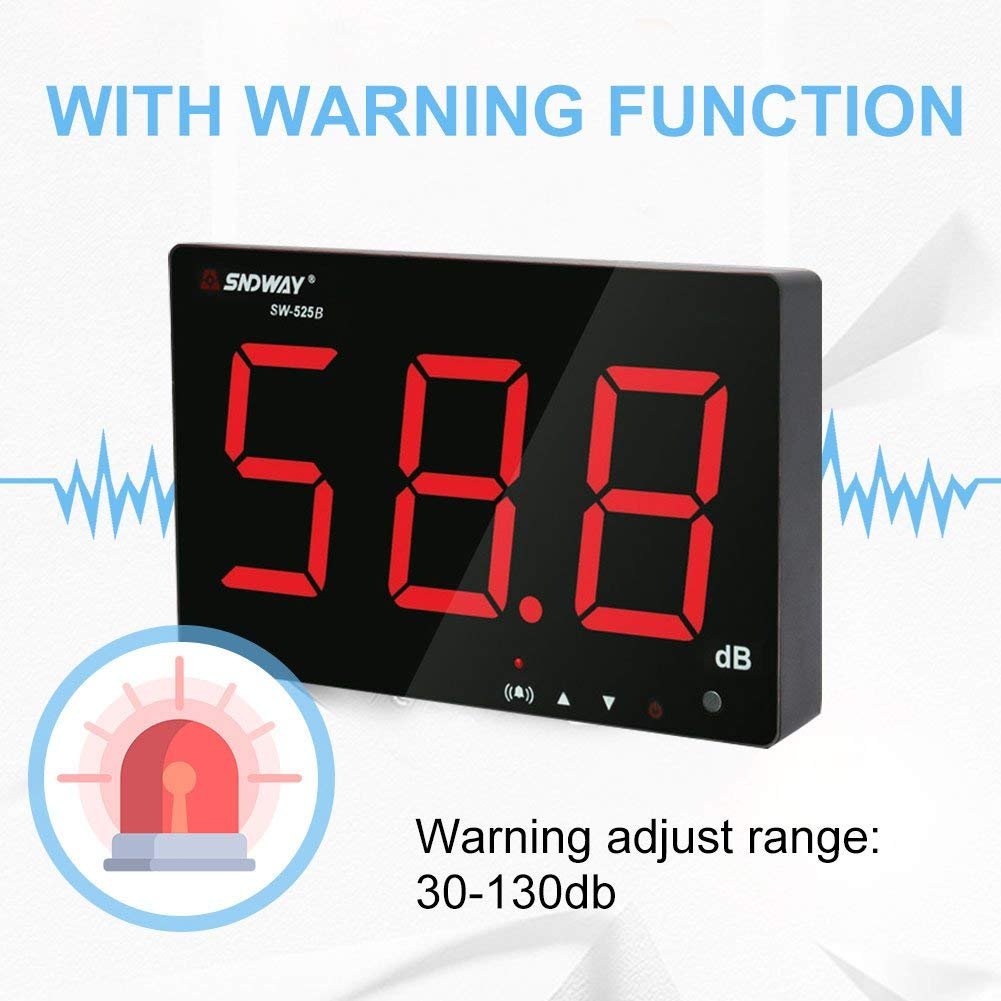 Dezibel Meter digitale Schallpegelmesser Wandmontage Noise Meter Tester Messbereich 30-130dB Genauig