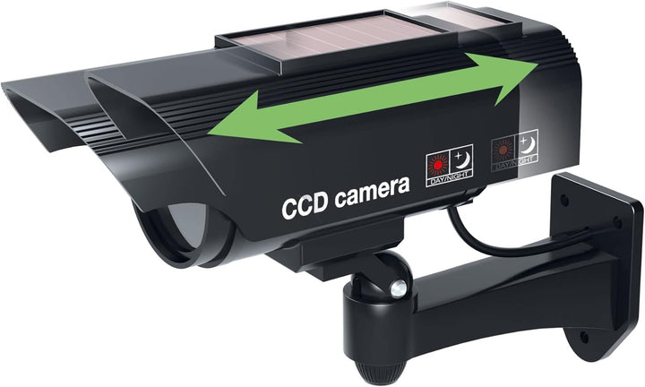 BASI | 4er Set Solar Kamera-Attrappe mit blinkendem LED-Licht | Dummy Kamera | Sicherheitskamera | Ü