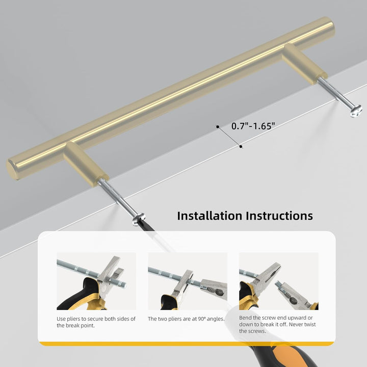 goldenwarm 10 Stück Möbelgriffe Gold Schrankgriffe Gold Türgriffe Gold -LS201GD128 Möbelgriffe 128mm