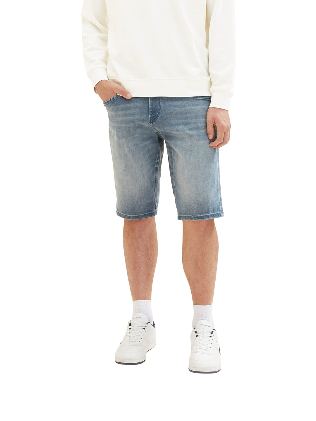 TOM TAILOR Herren Slim Fit Jeans Bermuda Shorts mit Stretch, 10160 - Blue Grey Denim