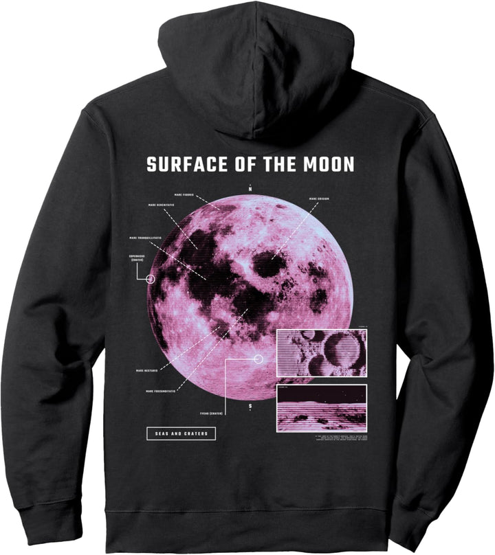 Backprint: Universe Festival auf Vaporwave Mond Pullover Hoodie