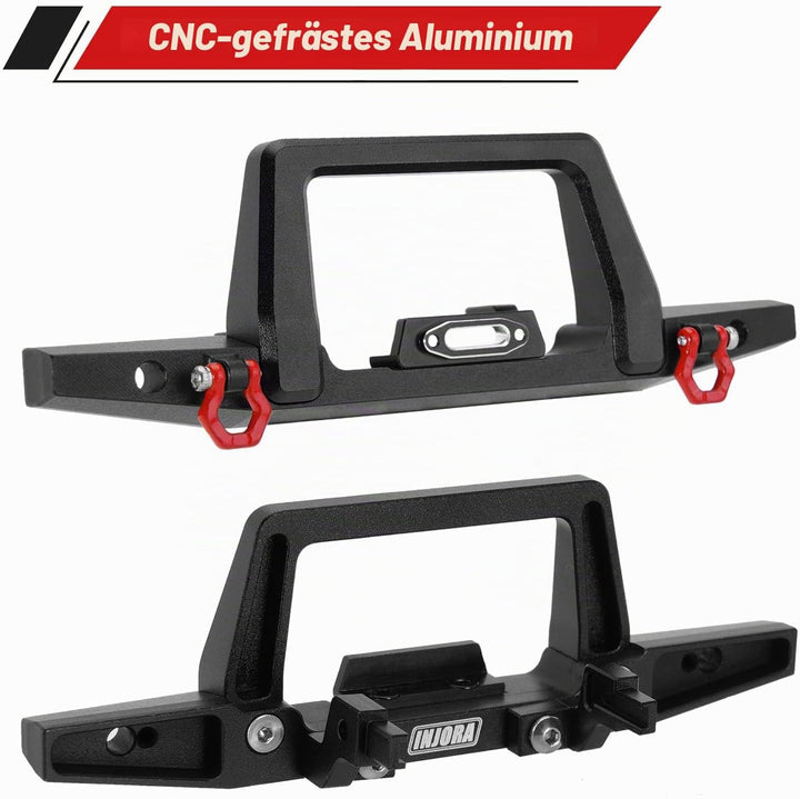 INJORA Vorne Hinten Bumper CNC Aluminium Stossstange 1/18 für TRX4M Defender Upgrade RC Crawler, Vor