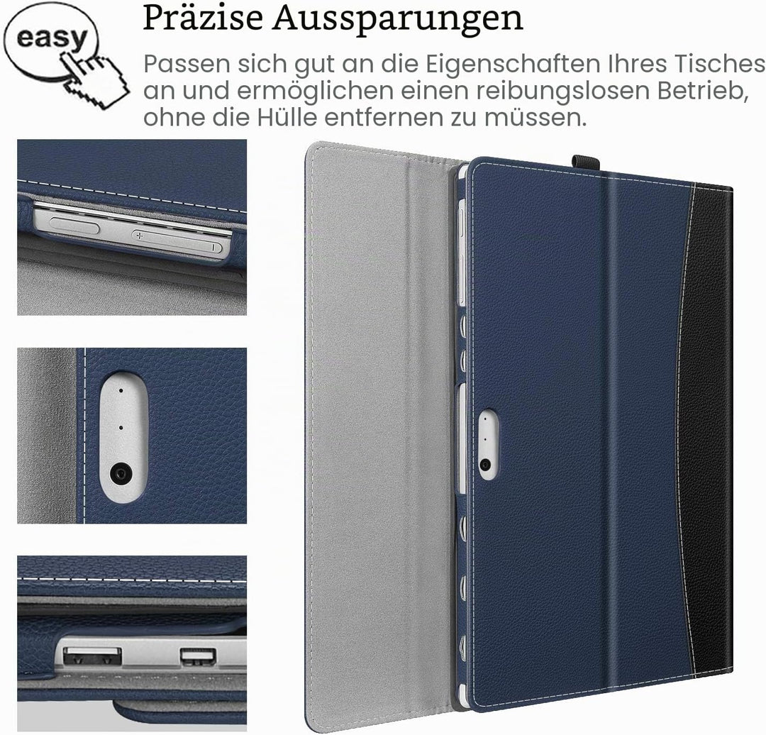 Fintie Hülle für Microsoft Surface Pro 7+ / 7/6 / 5/4 / 3 - Multi-Sichtwinkel Kunstleder Tasche Schu
