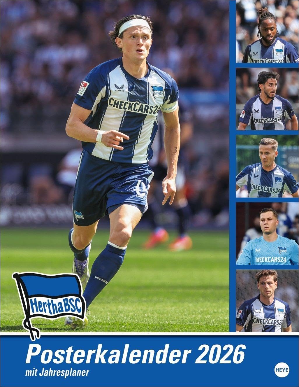 Hertha BSC Posterkalender 2026: Fotokalender mit den Spielern des Hertha BSC. Praktischer Jahres-Wan