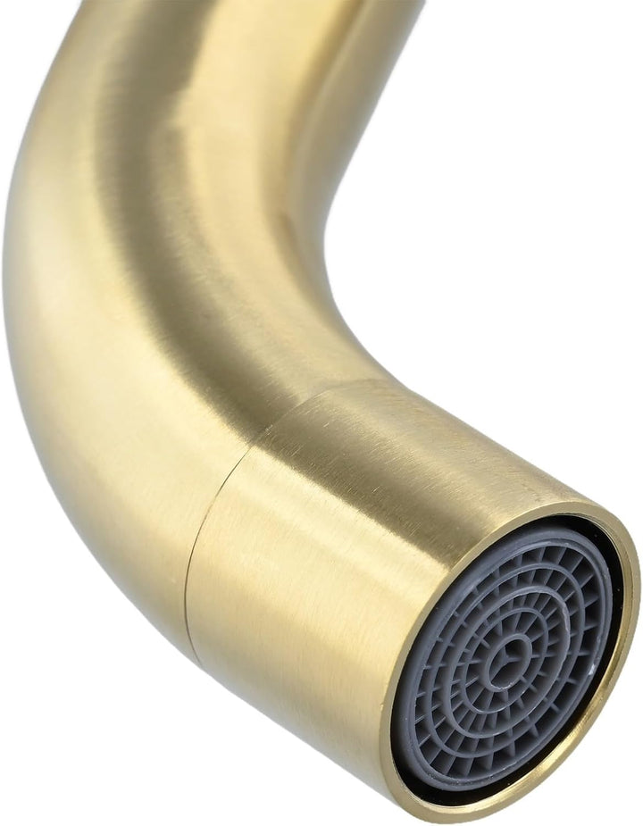 Waschbeckenarmatur, gebürsteter Edelstahl, goldfarben, 23-28 mm, Befestigungslöcher für Waschbecken