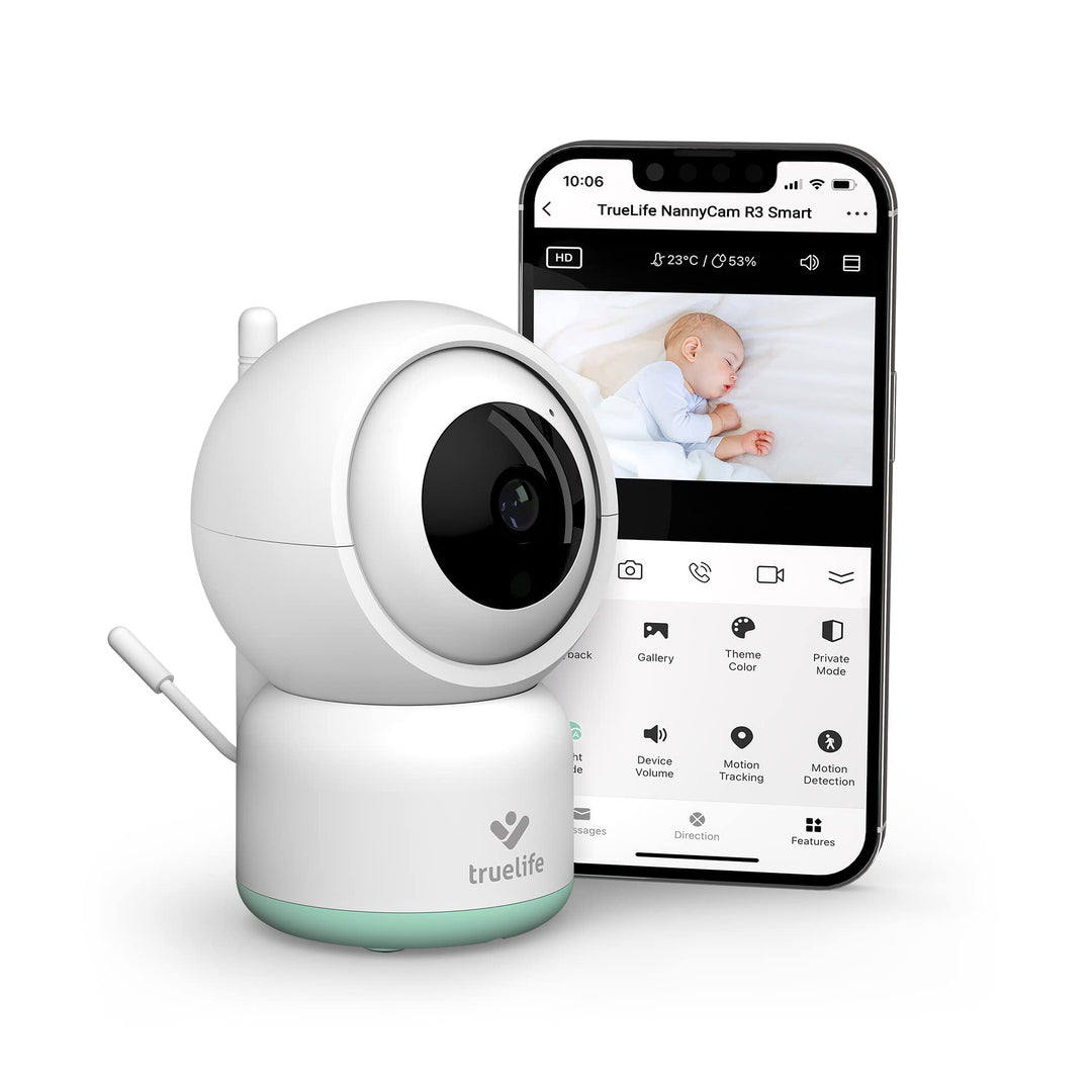 TrueLife NannyCam R3 Smart Überwachungskamera Innen, FullHD-Auflösung Kamera, Babyphone mit Kamera m