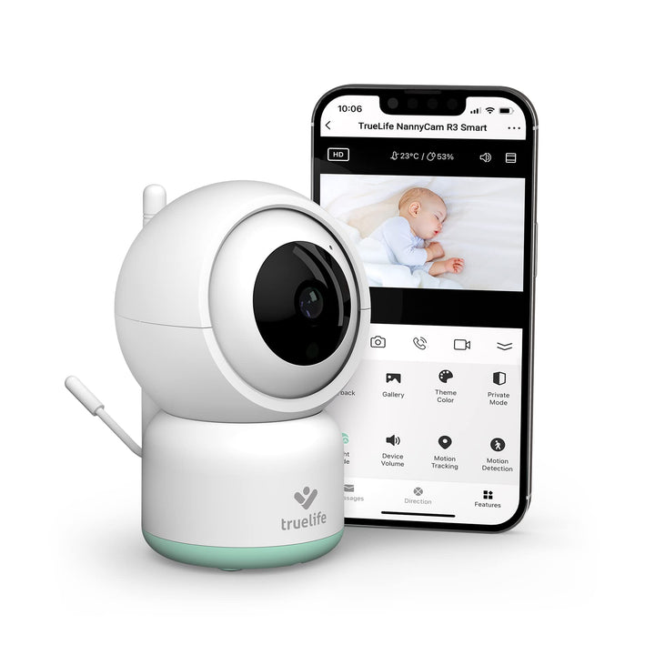TrueLife NannyCam R3 Smart Überwachungskamera Innen, FullHD-Auflösung Kamera, Babyphone mit Kamera m