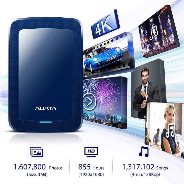 ADATA HV300 - 1 TB, externe Festplatte mit USB 3.2 Gen.1, blau 1TB blau, 1TB blau