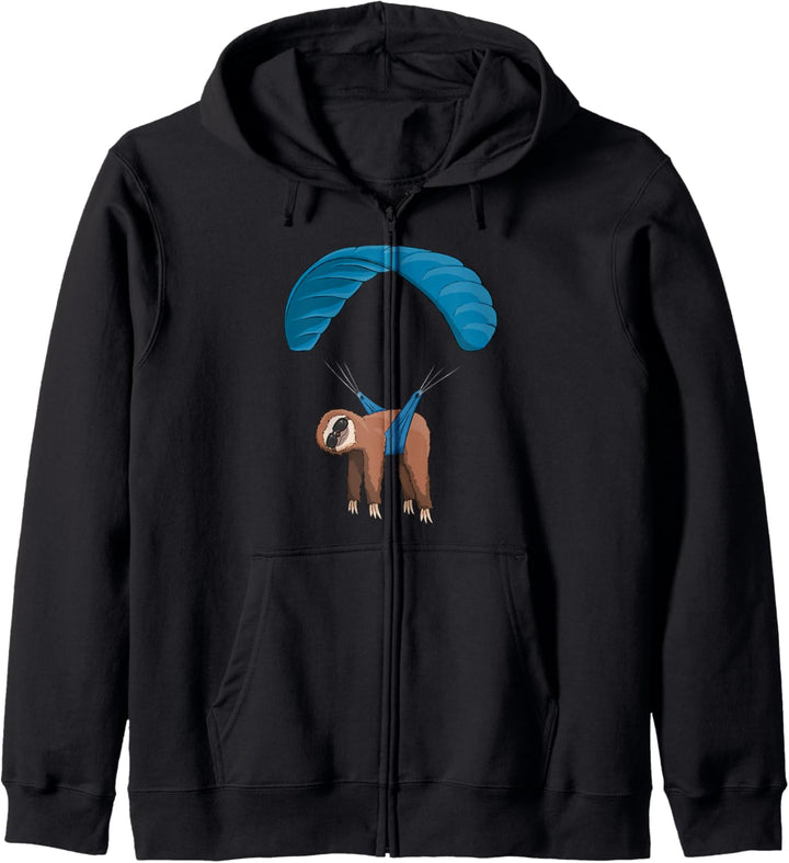 Gleitschirm Skydiving Paragliding Funky Fliegendes Faultier Kapuzenjacke
