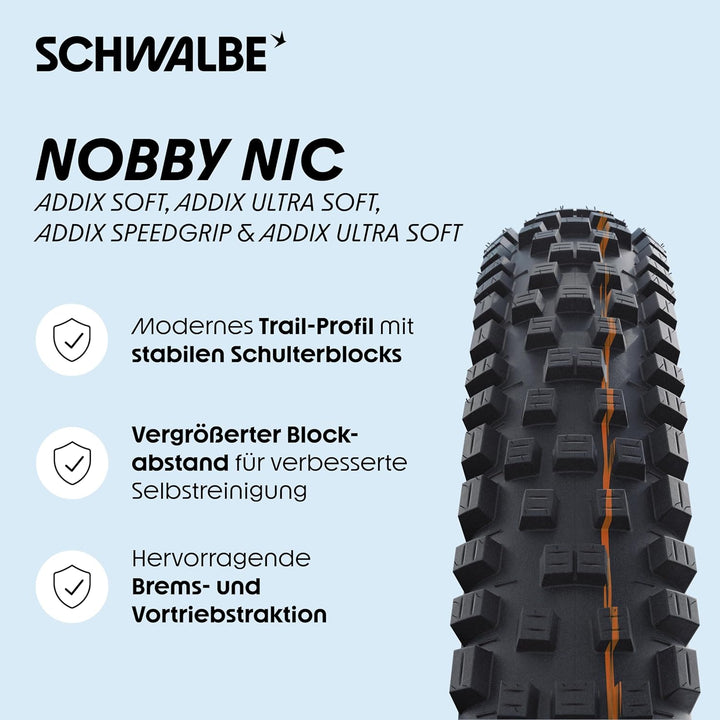 Schwalbe Nobby NIC Evo Faltreifen // 70-584 (27,5x2,8') Super Trail Schwarz, Schwarz