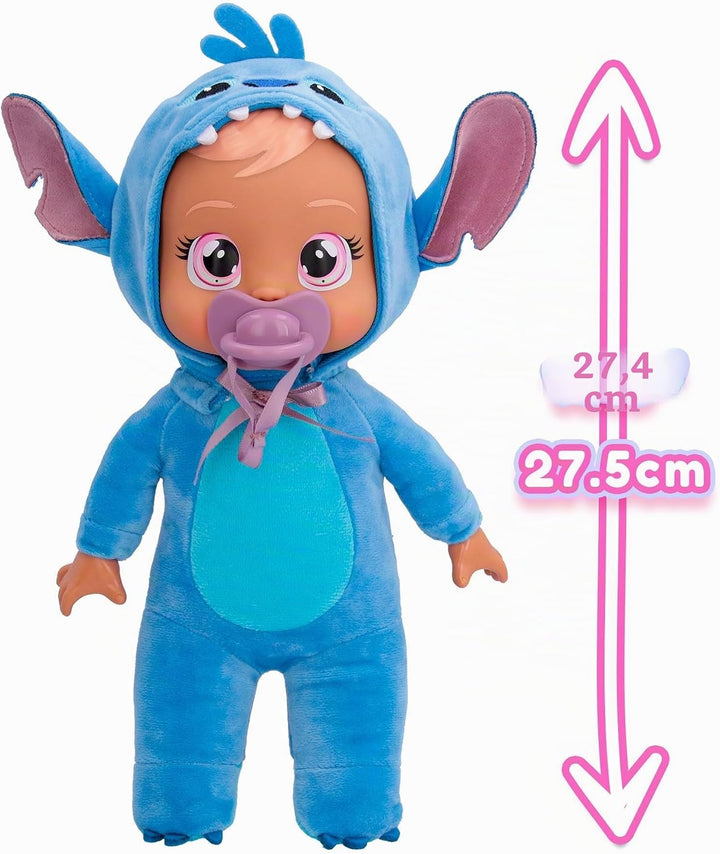 Cry Babies Tiny Cuddles Disney Stitch, Kuschelig weiche Plüschpuppe, Trägt einen Charakteristischen