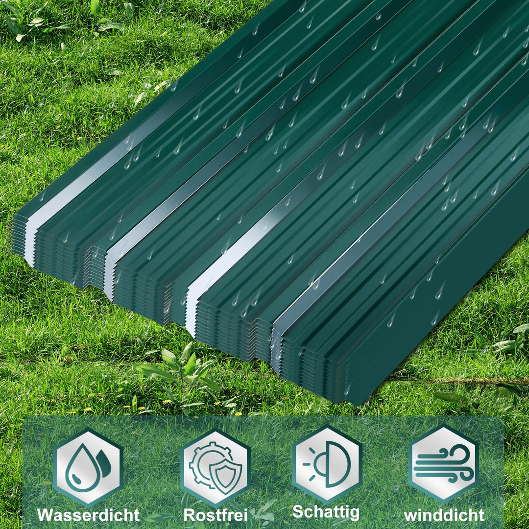 12x Trapezblech Profilblech 129 x 46 cm - 7 m², Dachblech Verzinkter Wellblechplatten für Dach 0,25