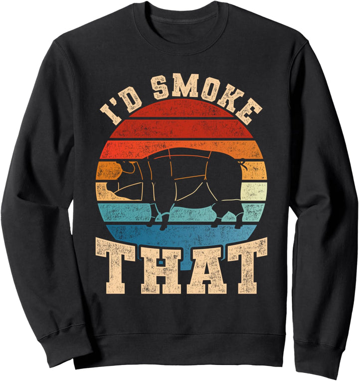 Ich würde das Grillen Schweinefleisch BBQ Retro Grillen Sweatshirt