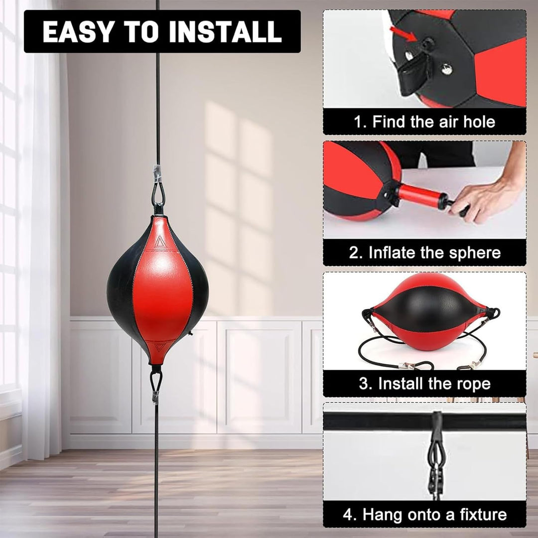 MFYOUPK Boxing - Elastischer Boxball | Flexibler Doppelendball Aus PU Leder Für Fitness Koordination