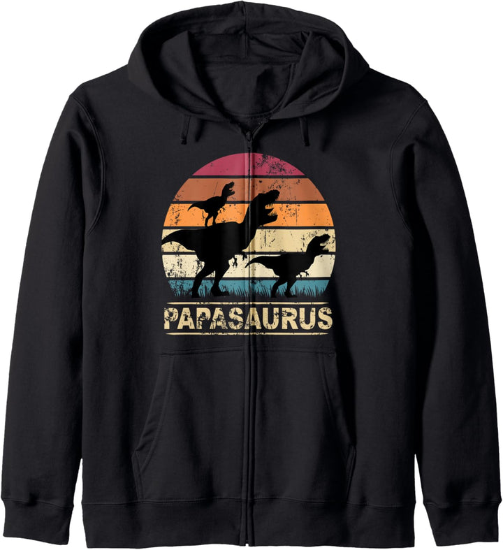 Papasaurus Dinosaurier Papa Tyrannosaurus Dino Doppelpack Kapuzenjacke