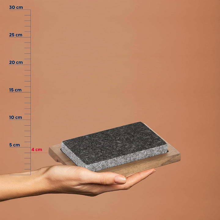 kela Heisser Stein mit Servierplatte, Steingrill, Lavastein Steakbrett 24 x 16 x 4 cm, Hot Stone Gri