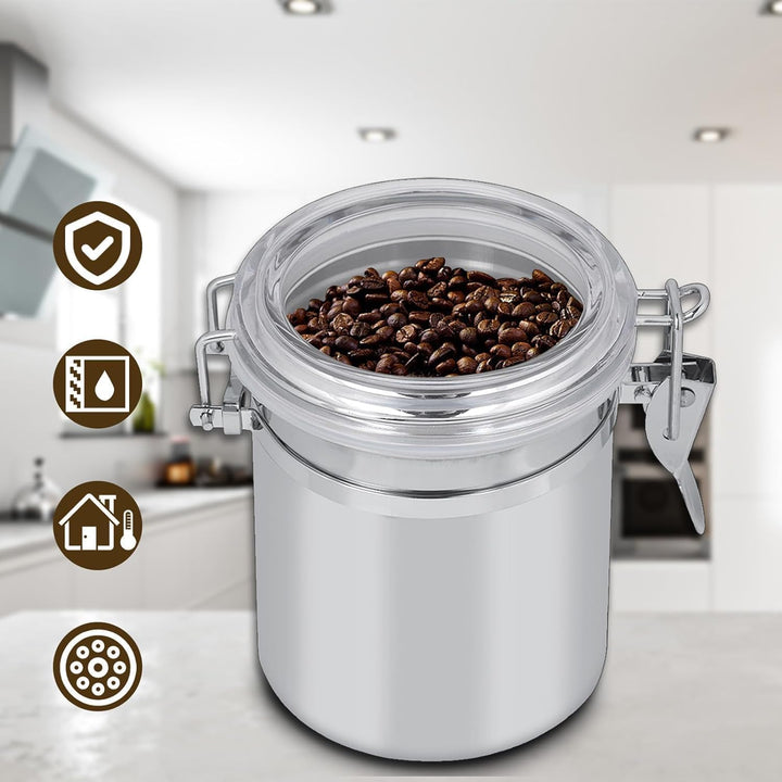 700ml Kaffeedose Edelstahl, Luftdichte Kaffeebehälter Mit Messlöffel, Kaffeedosen Set Mit Kalenderra