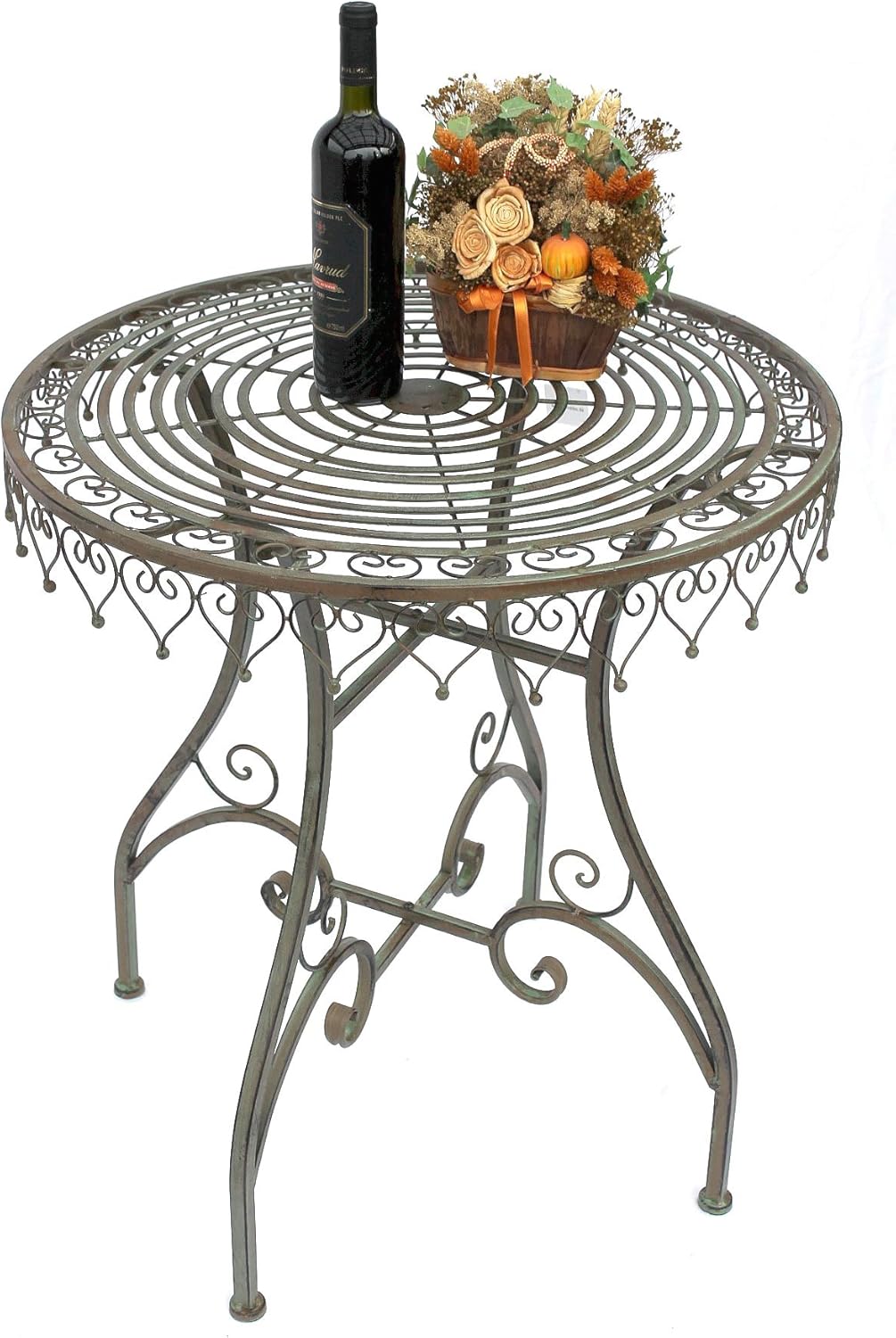 DanDiBo Bistrotisch Antik Rund Klapptisch Malega 12184 Bistro Tisch Gartentisch Metall Eisentisch Ba