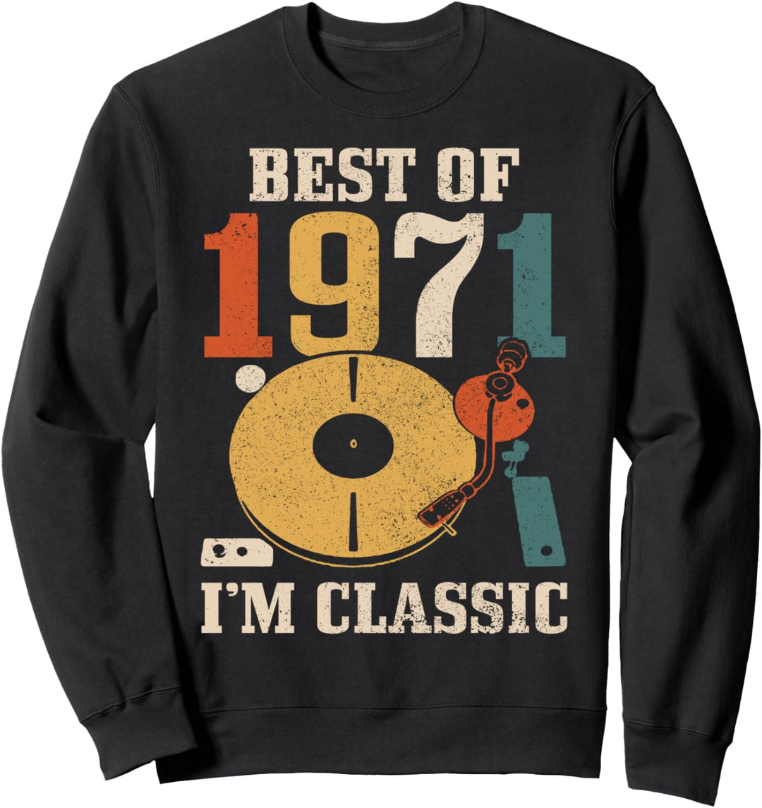 50. Geburtstag Vinyl Schallplatte Geschenk DJ Vintage 1971 Sweatshirt