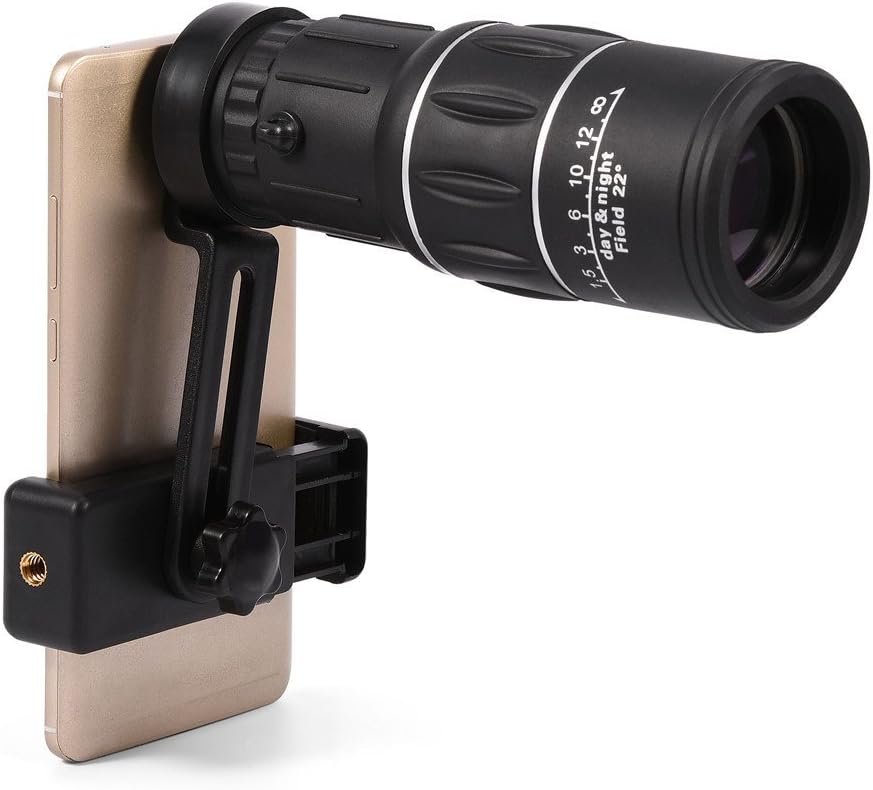 Diyeeni HD Handy Kamera Lens 16X52 Monocular Telescope, Einstellbarer Teleobjektiv Zoom Wasserdicht,