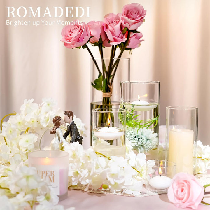 Windlicht Glas Kerzenhalter Kerzenständer Glaszylinder：Romadedi 12er Set Windlichter für Kerzen Stum